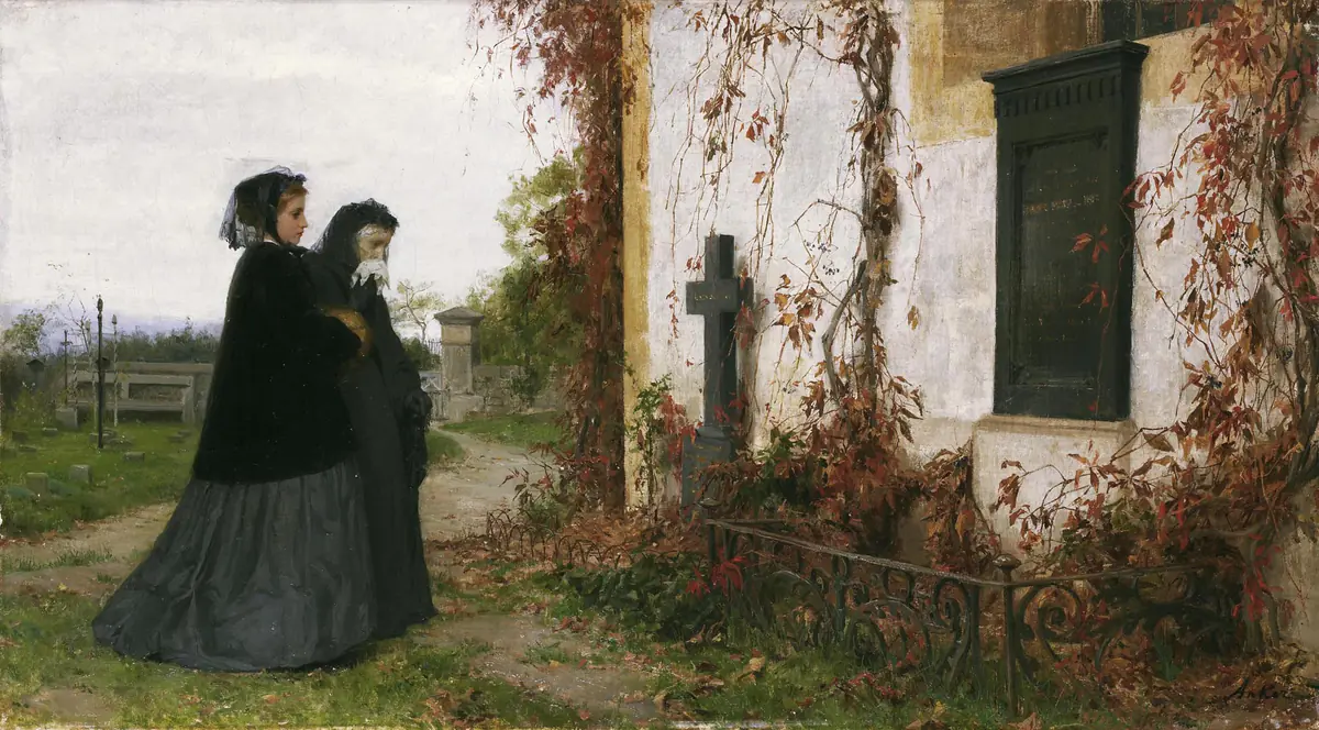 Au cimetière - Albert Anker