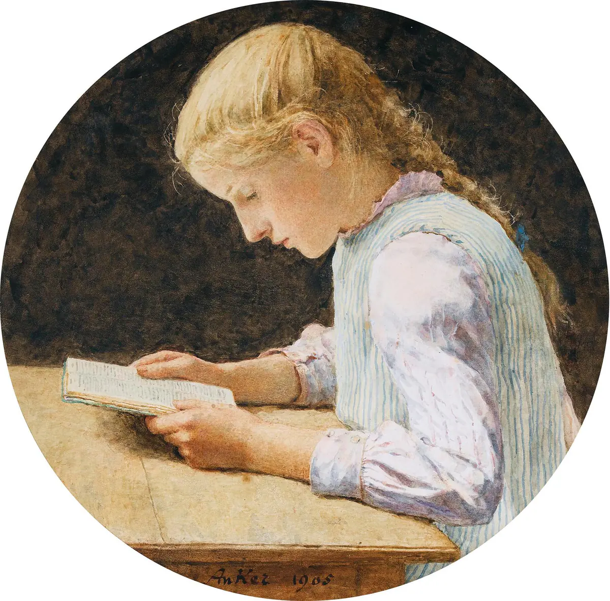 Fille lisant - Albert Anker