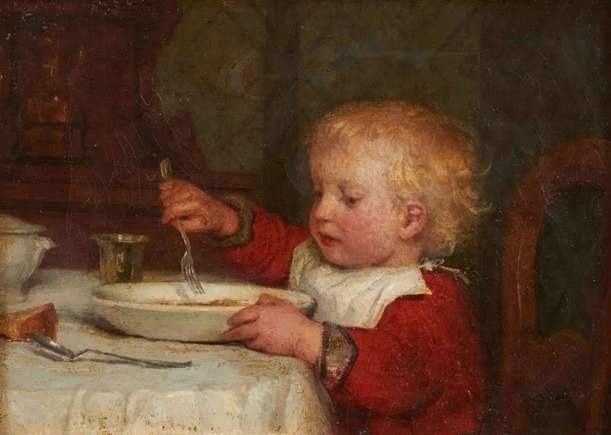 Garçon à la table II - Albert Anker