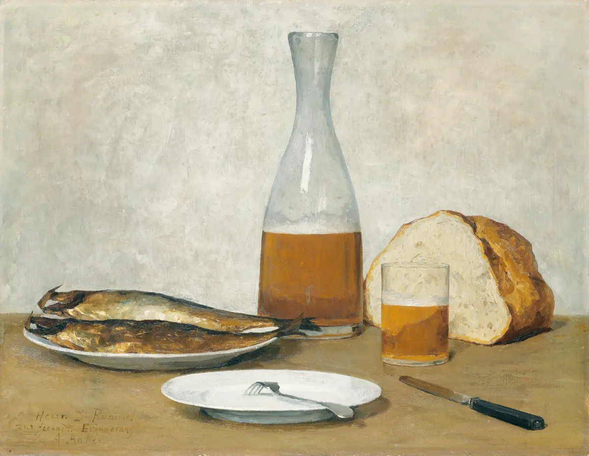 Nature morte, harengs - Albert Anker