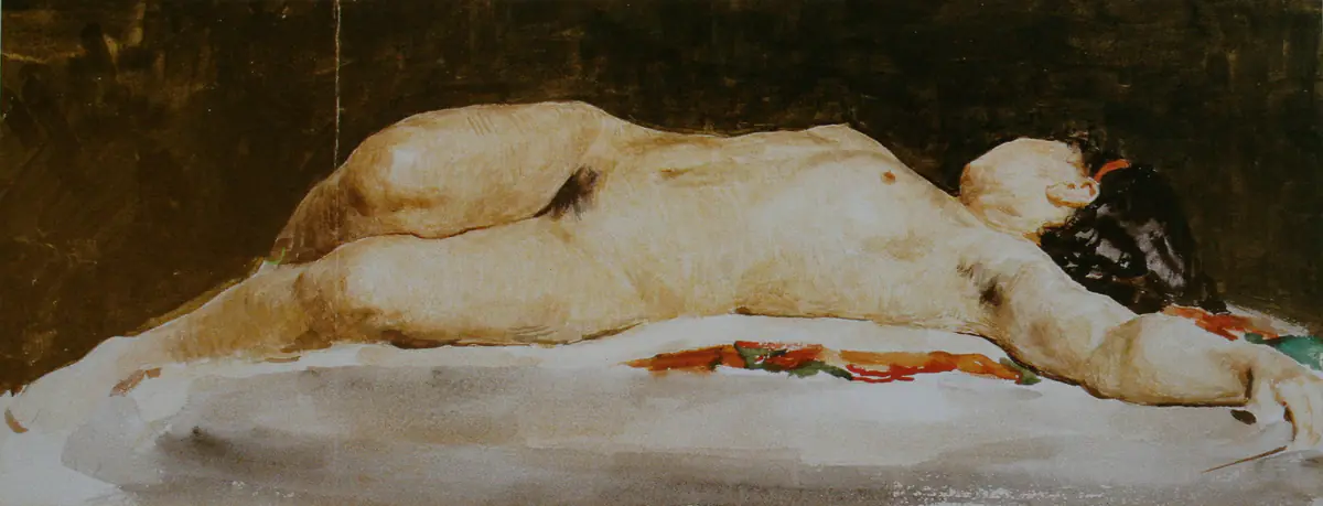 Nu féminin couché - Albert Anker