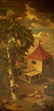 Un cacaoyer et une cabane à torréfier - Albert Eckhout