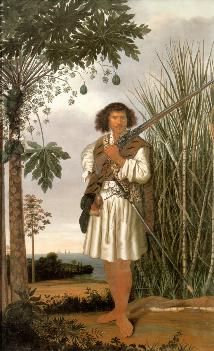 Portrait d'un mulâtre avec fusil et épée - Albert Eckhout