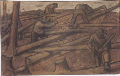 Les bûcherons - Albin Egger-Lienz