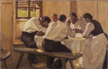 Déjeuner (La Soupe, Version II) - Albin Egger-Lienz