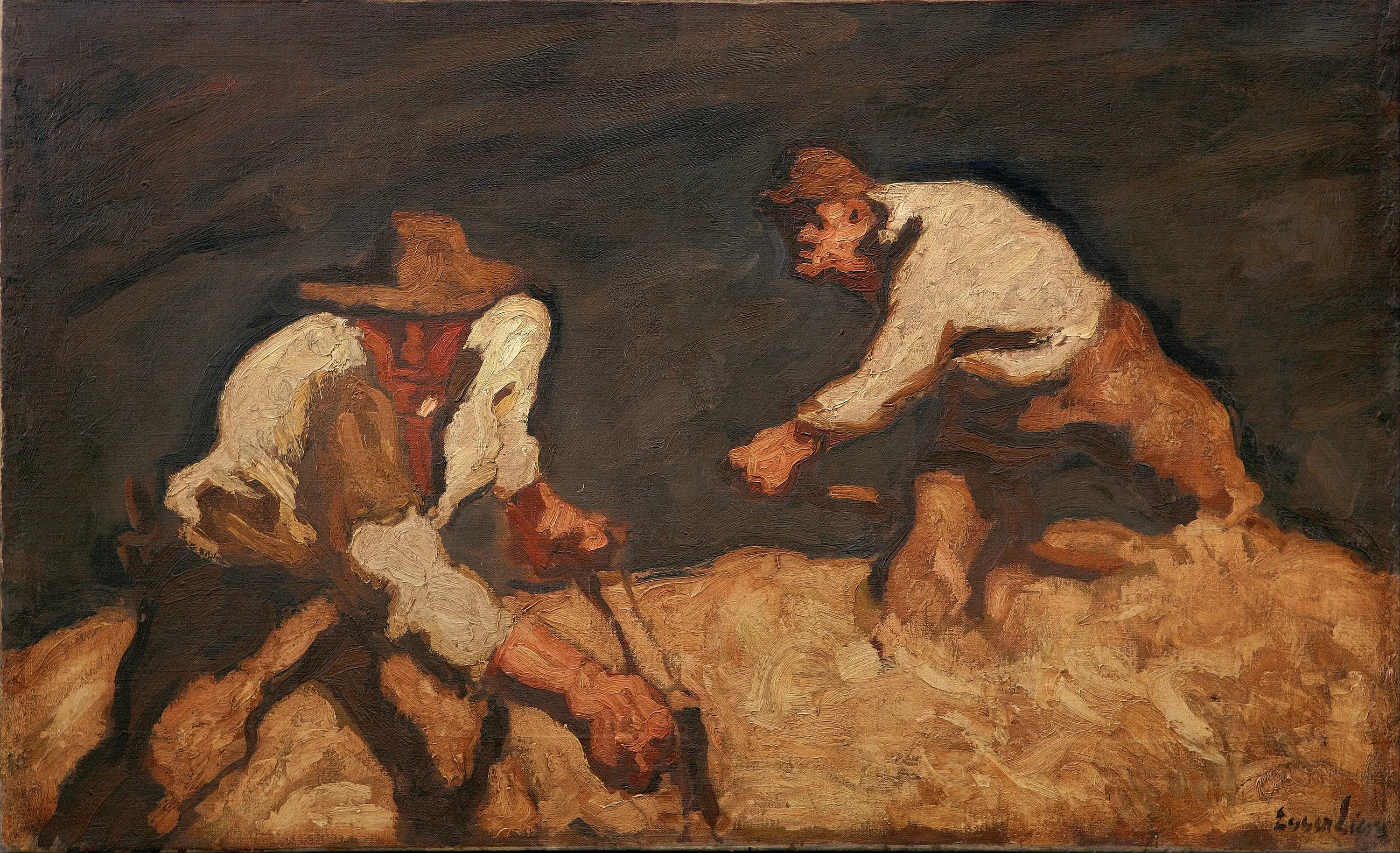 Faucheurs dans une tempête de rassemblement - Albin Egger-Lienz