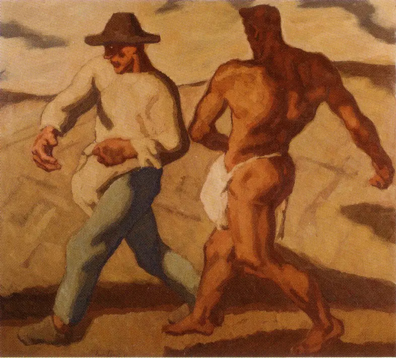 Semeur et diable. Deuxième version 1921 - Albin Egger-Lienz