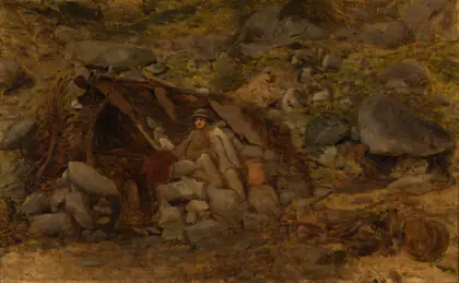 Highlander devant une cabane - Aleksander Kotsis
