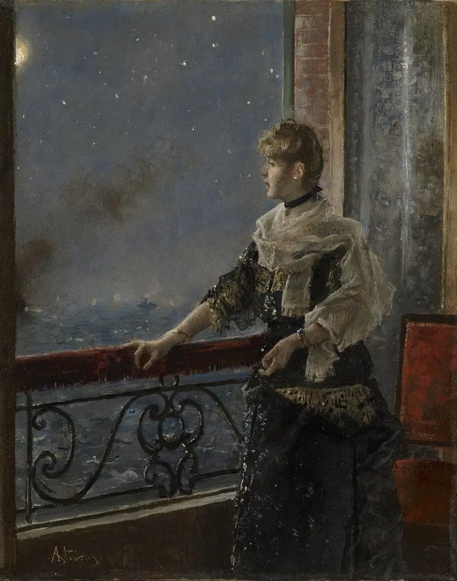 Au clair de lune - Alfred Stevens