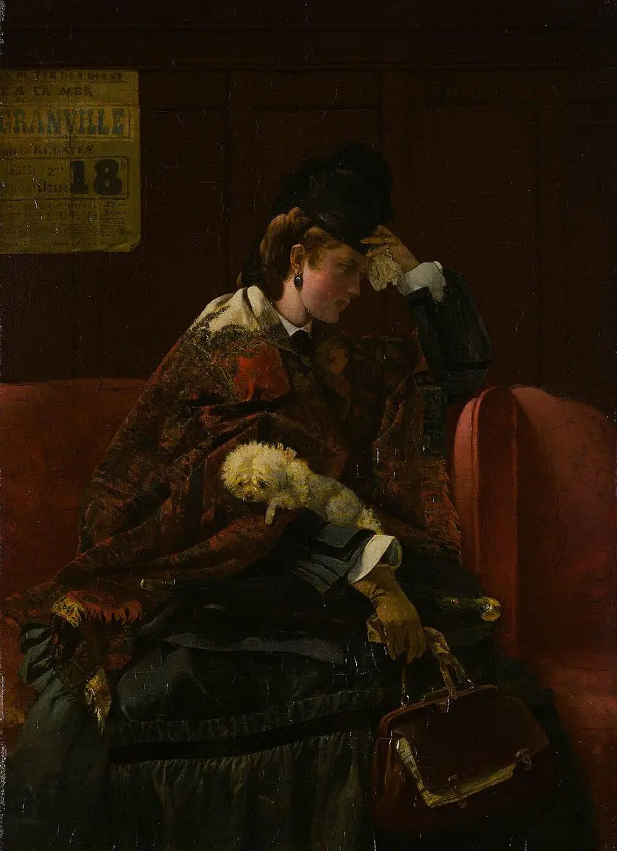 À la gare - Alfred Stevens