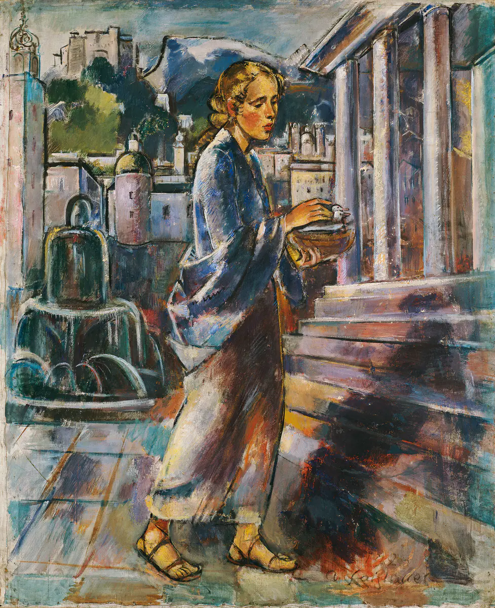 La visite de Marie au temple - Anton Faistauer
