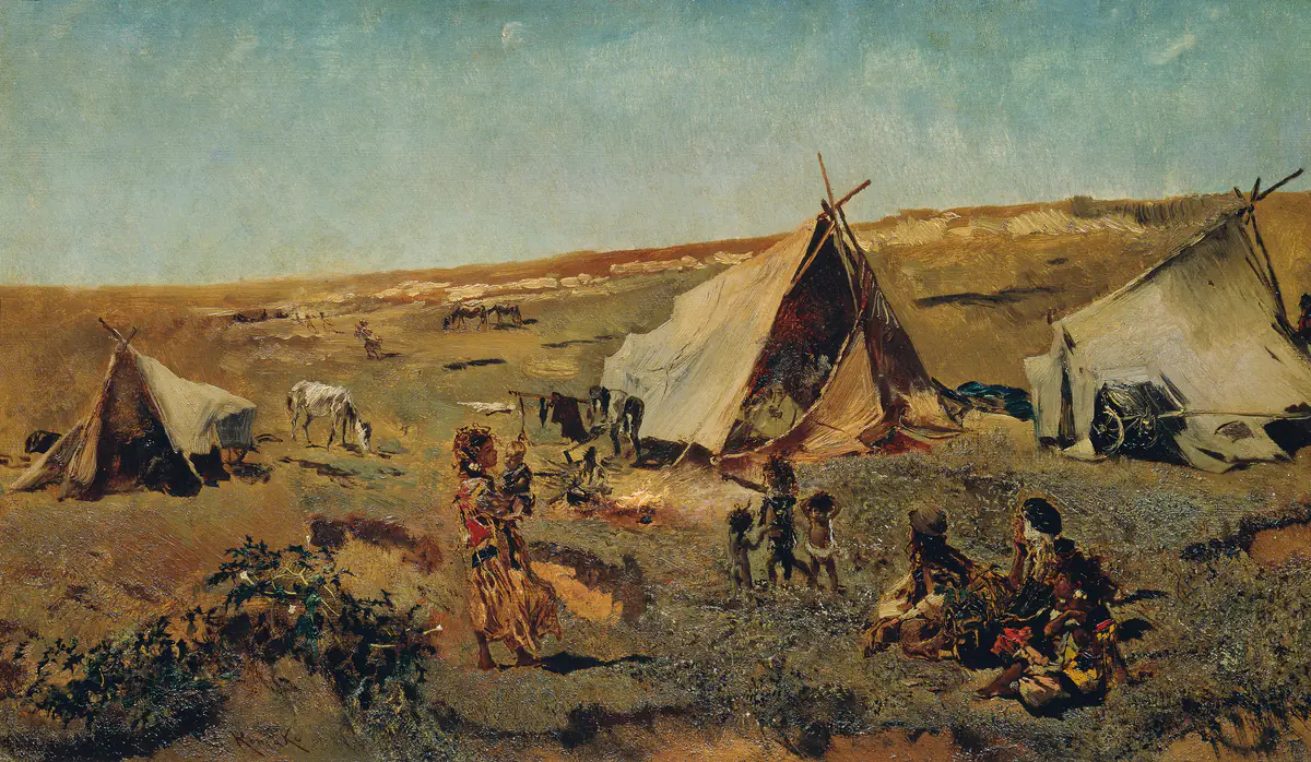 Camp de gitans dans la Puszta - Anton Romako