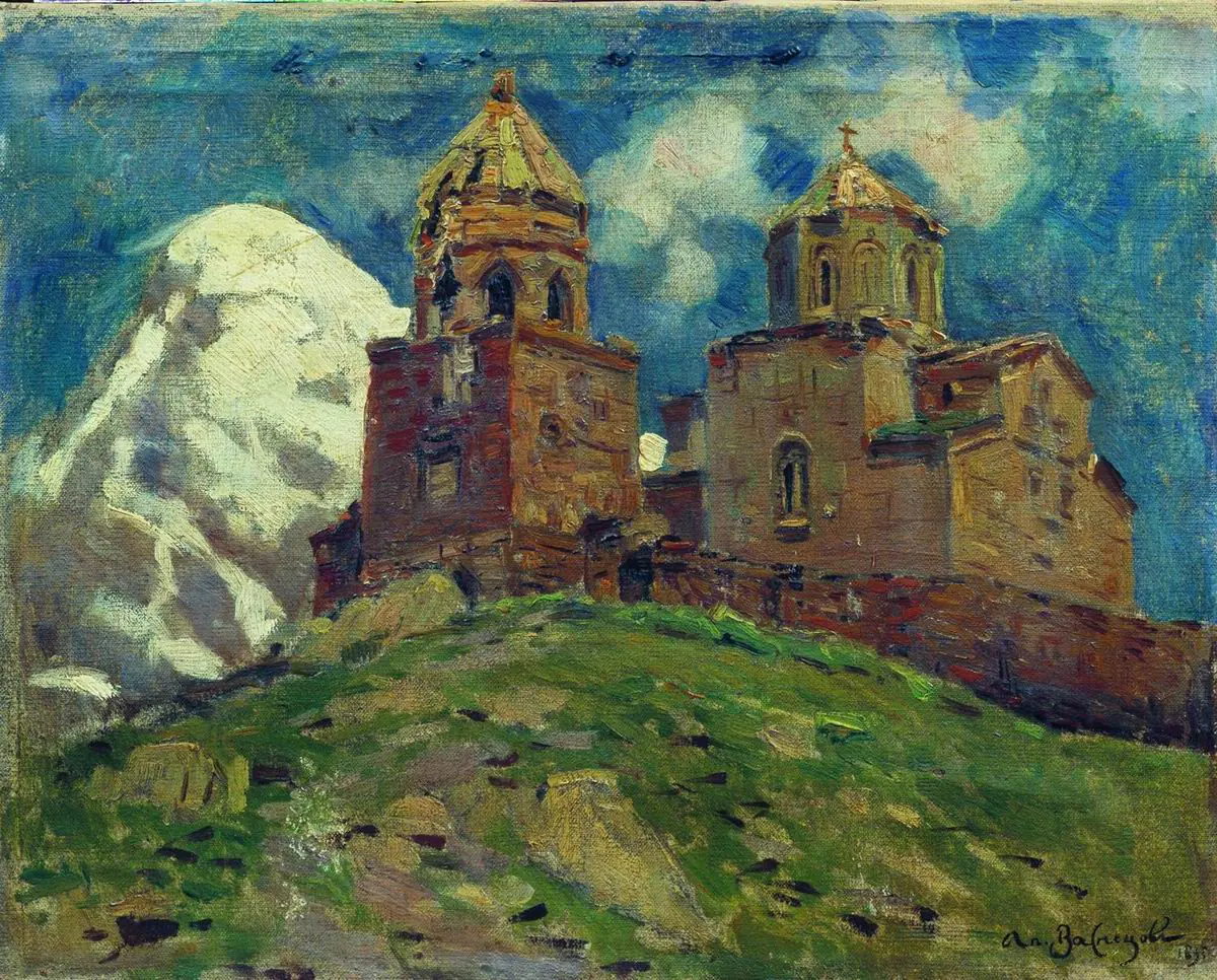 Église de Tsminda Sameba. Caucase - Apollinaire Vasnetsov