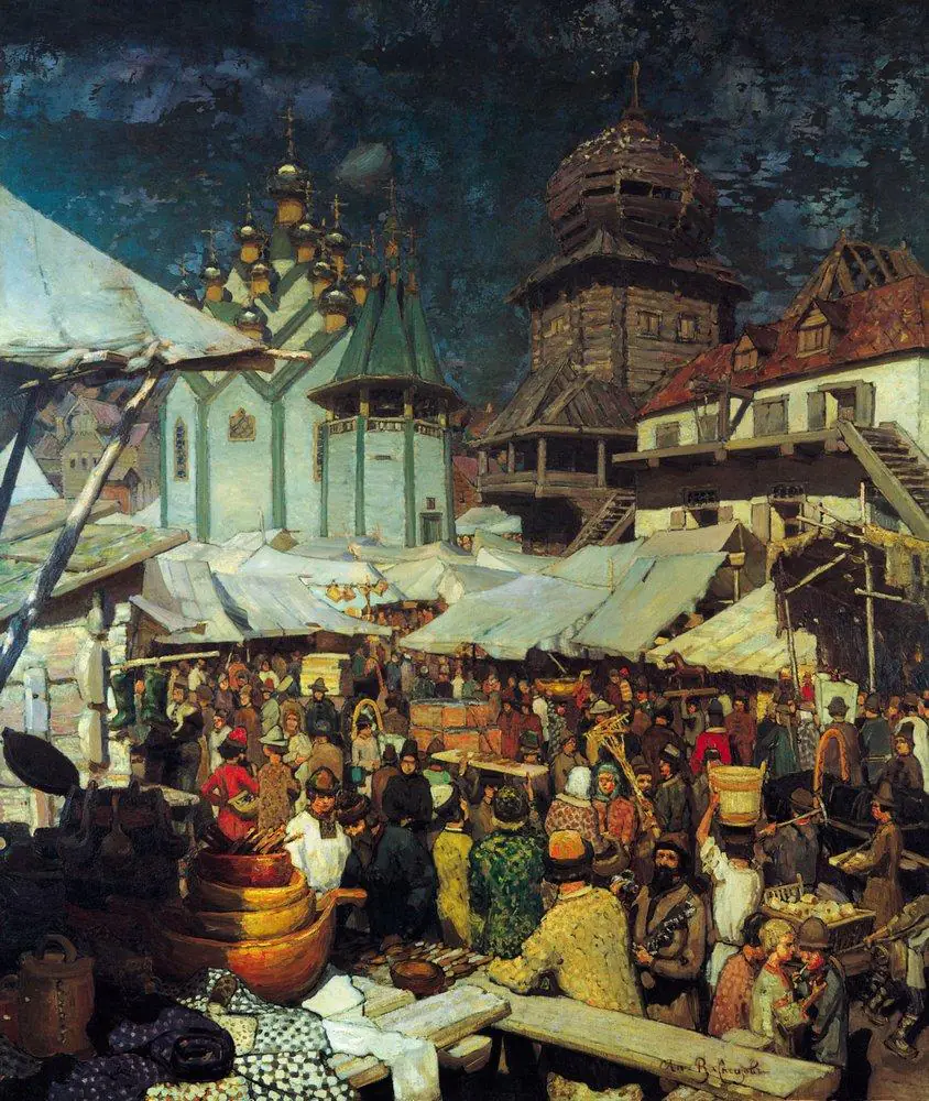 marché 17ème siècle - Apollinaire Vasnetsov