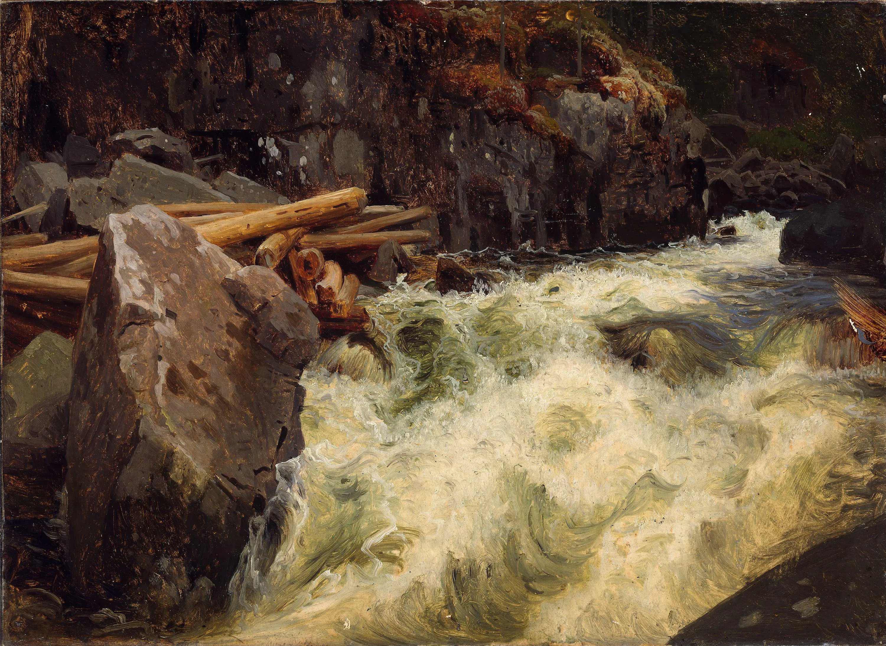 Etude d'une cascade - August Cappelen