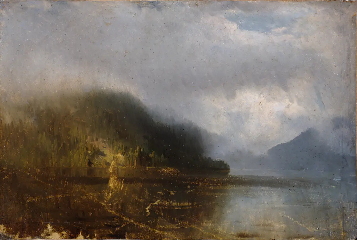 Lac dans le brouillard - August Cappelen