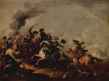 Scène de bataille - August Querfurt