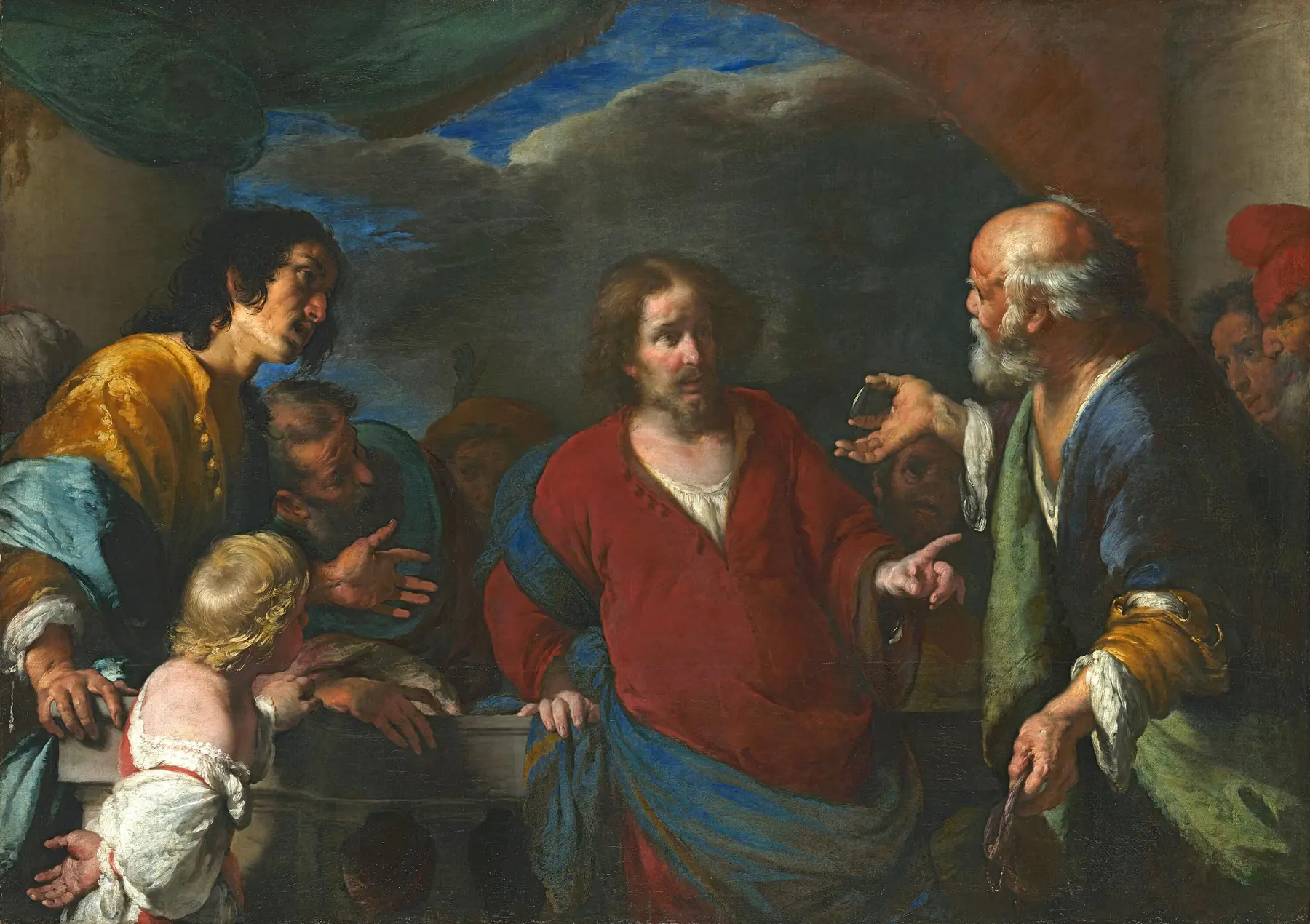Allegorien om hyllestpenger - Bernardo Strozzi