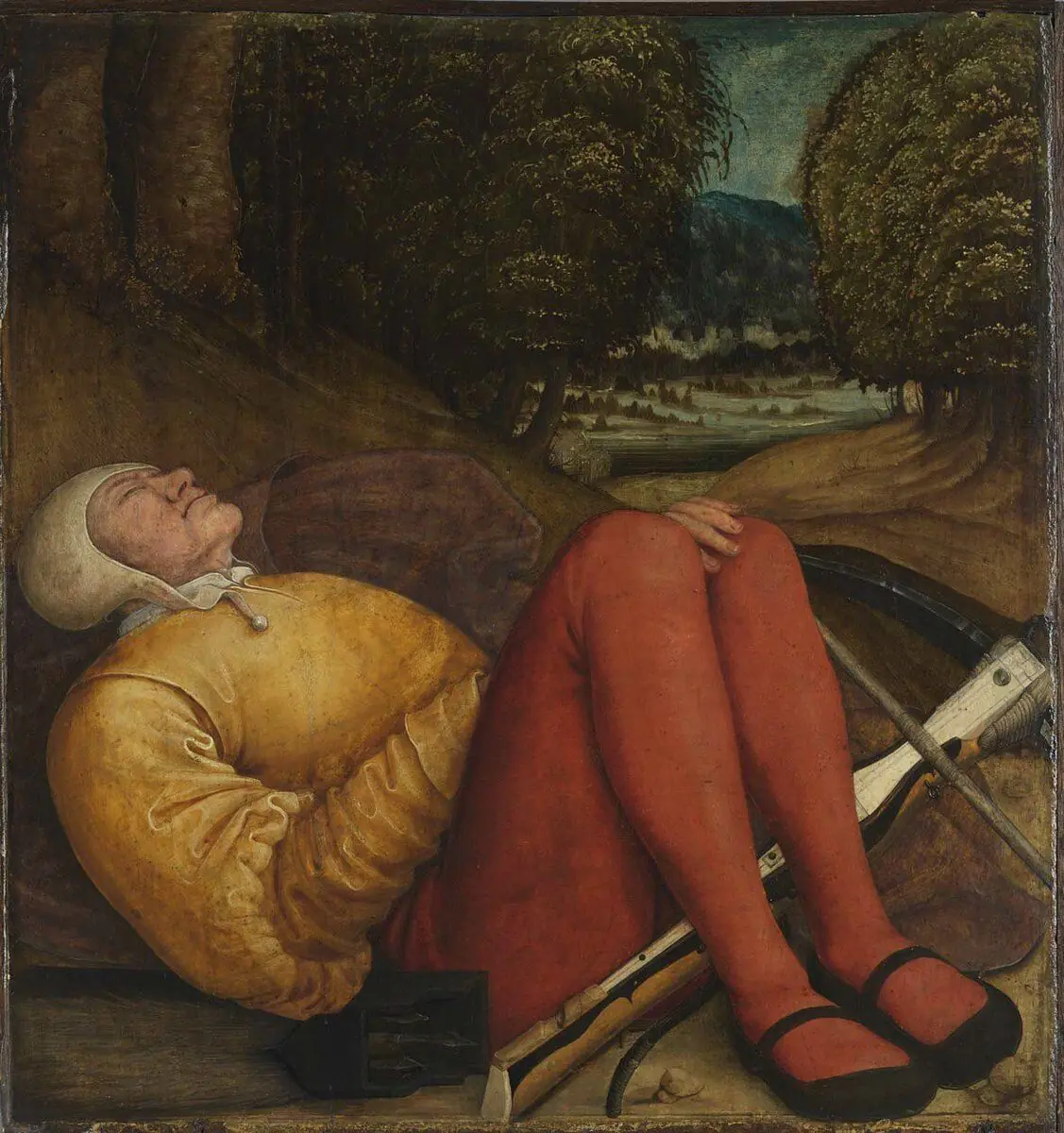 Gardien de tombe endormi avec arbalète - Bernhard Strigel