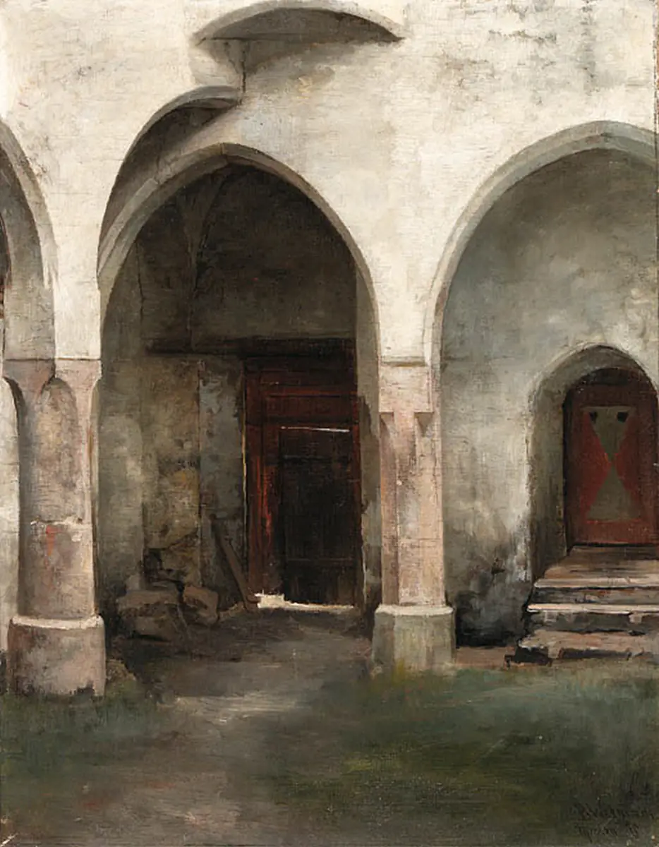 Une cour. - Bertha Wegmann