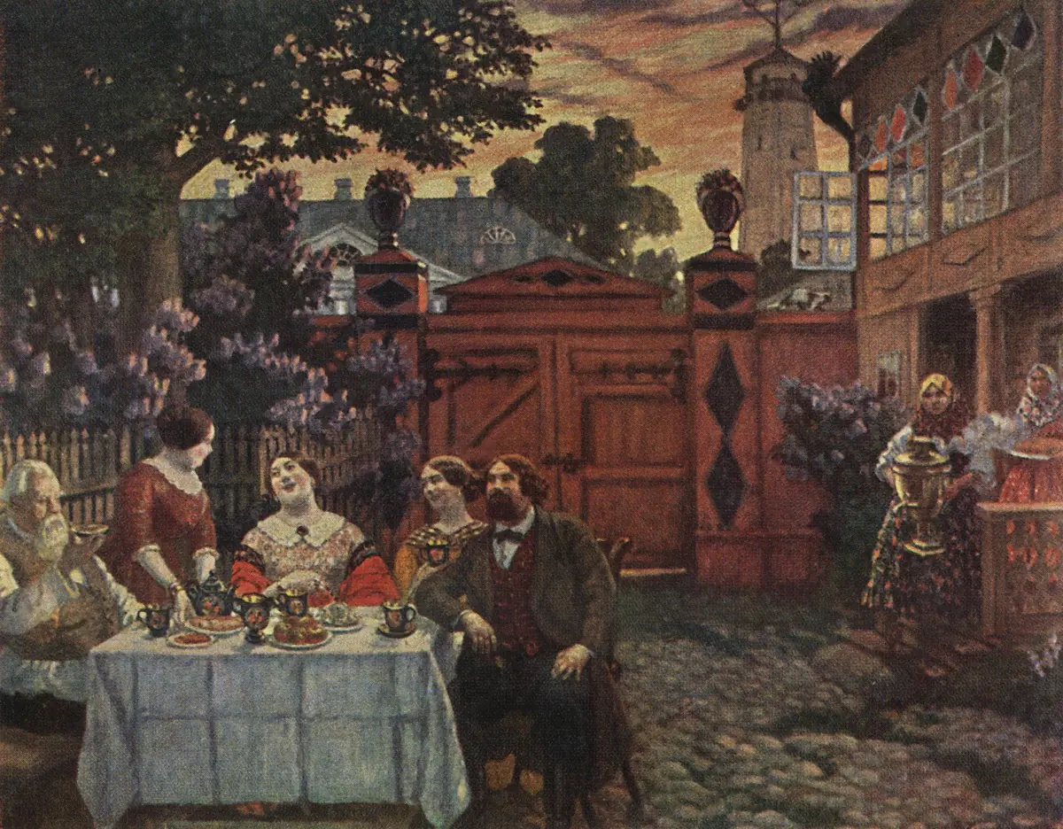 Le Thé, 1913 - Boris Kustodiev