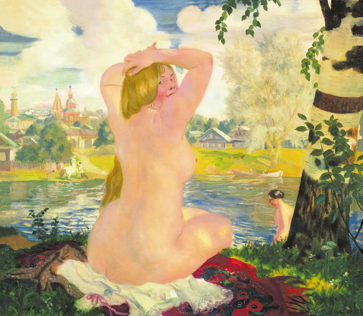 La Baignade - Boris Kustodiev