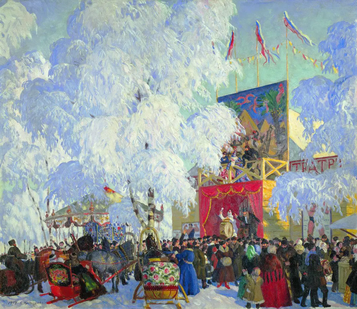 Les Baraques de foire - Boris Kustodiev