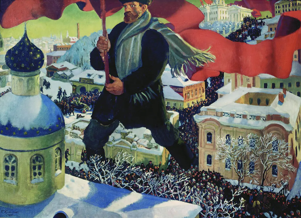 Le Bolchevik - Boris Kustodiev