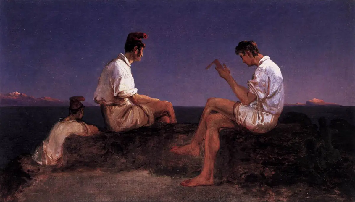 Trois pêcheurs dans le golfe de Naples - Carl Blechen