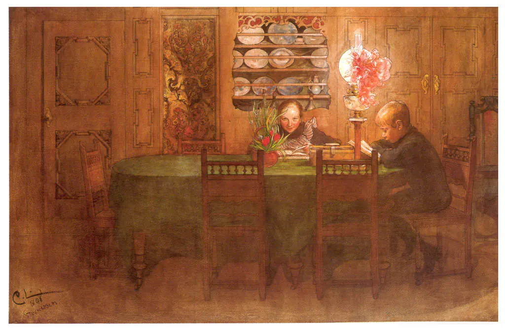 Les Devoirs - Carl Larsson