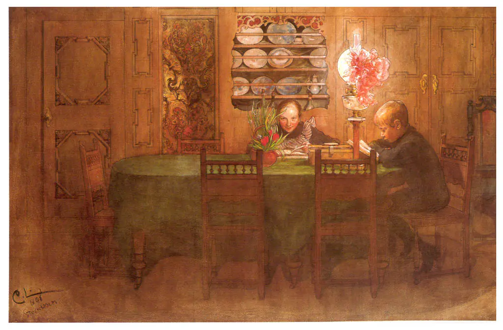 Les Devoirs - Carl Larsson