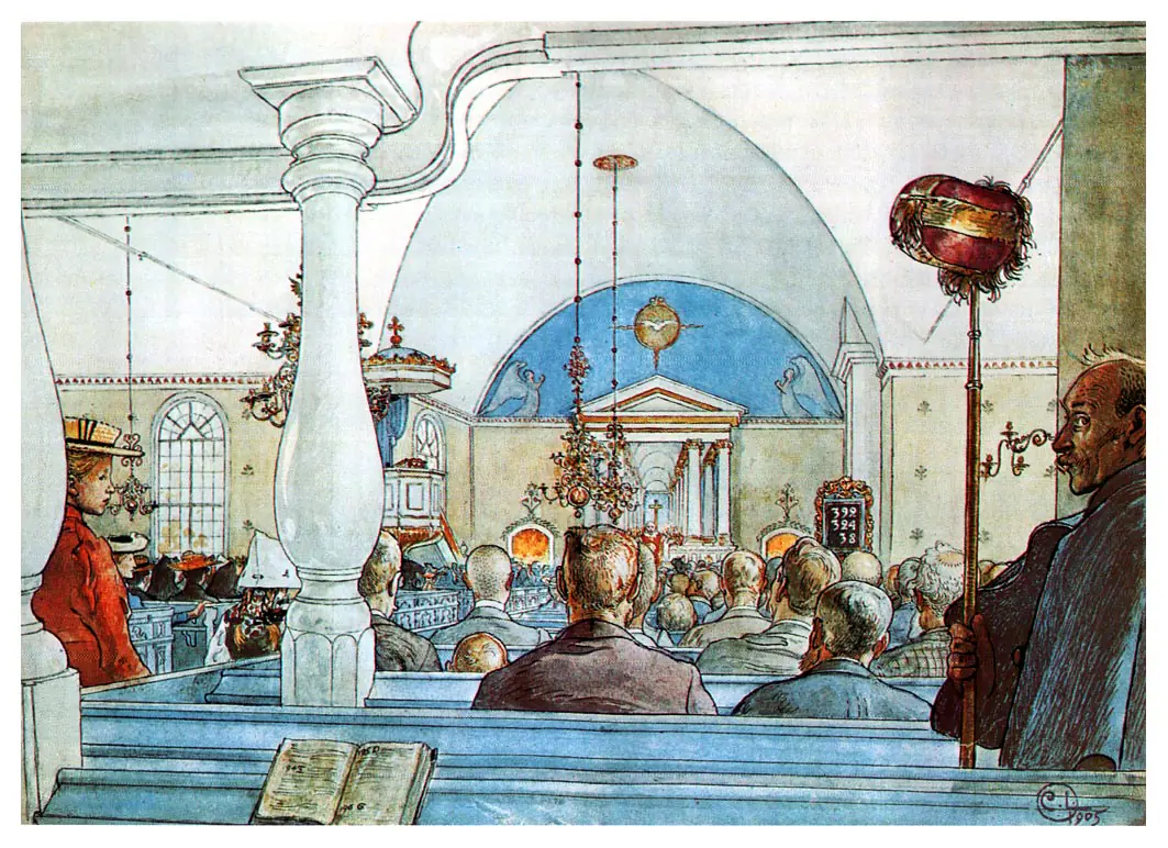 À l’église - Carl Larsson