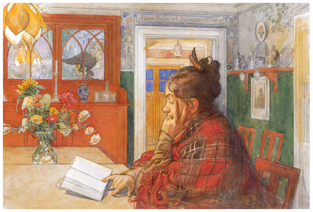 Karin lisant - Carl Larsson