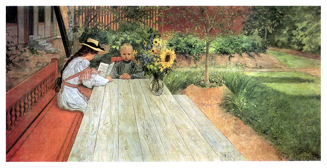 La Première Leçon - Carl Larsson