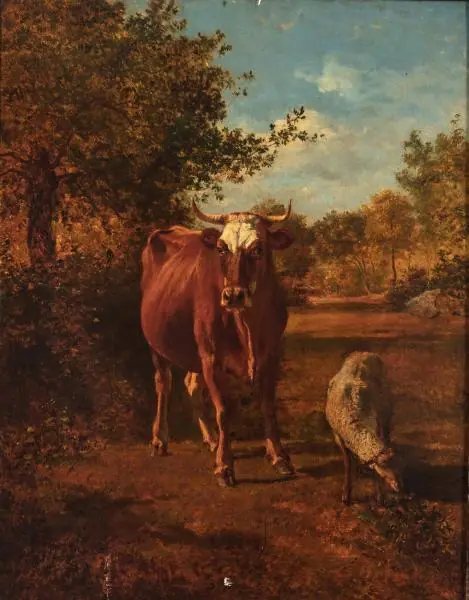 Vache et mouton - Constant Troyon