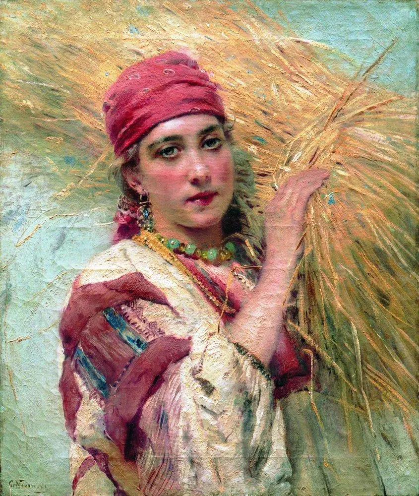 Fillette à la gerbe - Constantin Makovski