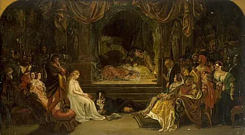 La scène de jeu dans "Hamlet - Daniel Maclise