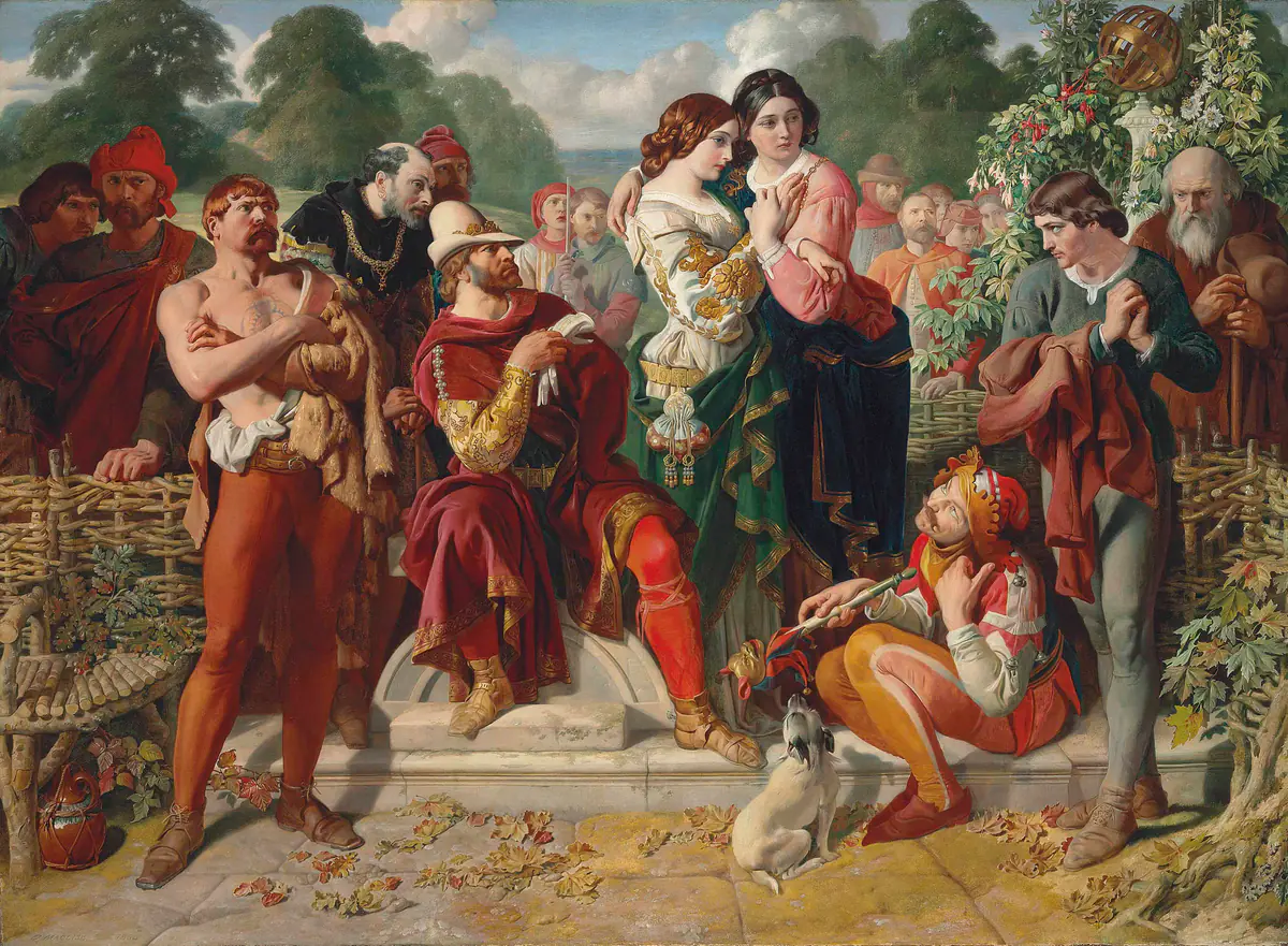 La scène de lutte dans "Comme vous l'aimez - Daniel Maclise