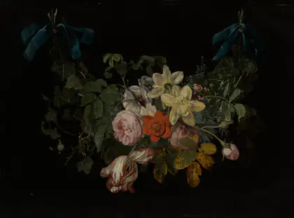 Fils de fleurs sur nœuds bleus - Daniel Seghers