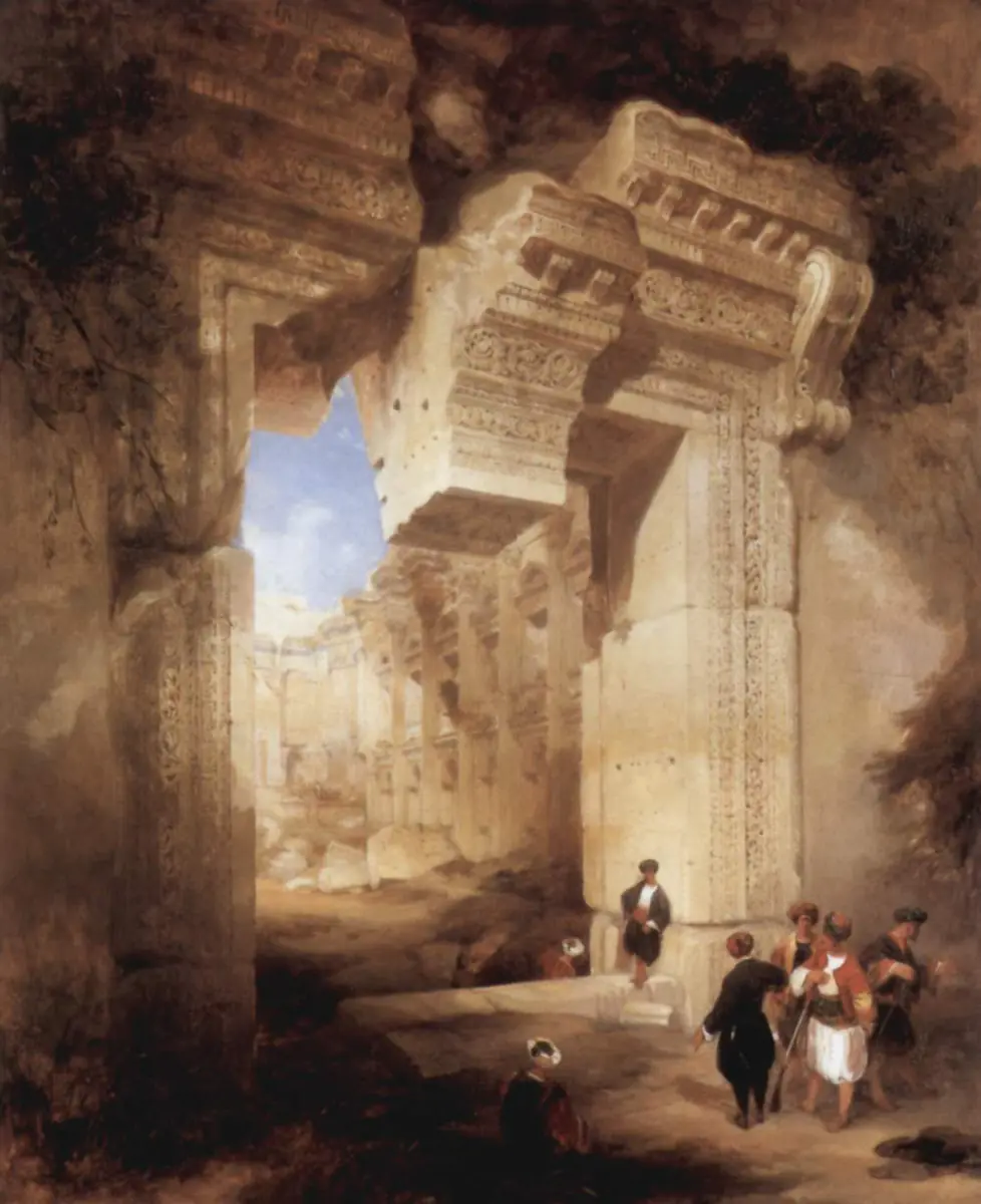 L'Entrée du temple d'Or à Baalbeck - David Roberts