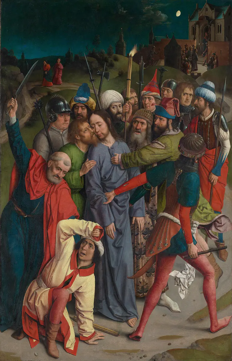 Aile d'un retable: L'arrestation du Christ - Dieric Bouts d. Ä.
