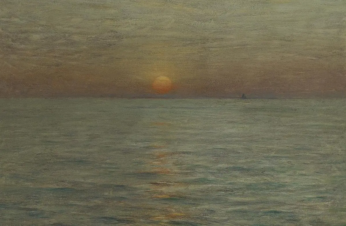 La Mer au coucher du soleil - Dwight William Tryon
