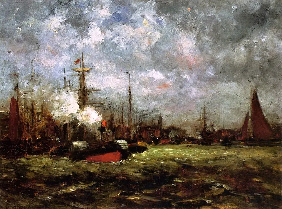 Sur la Meuse, à Dordrecht - Dwight William Tryon