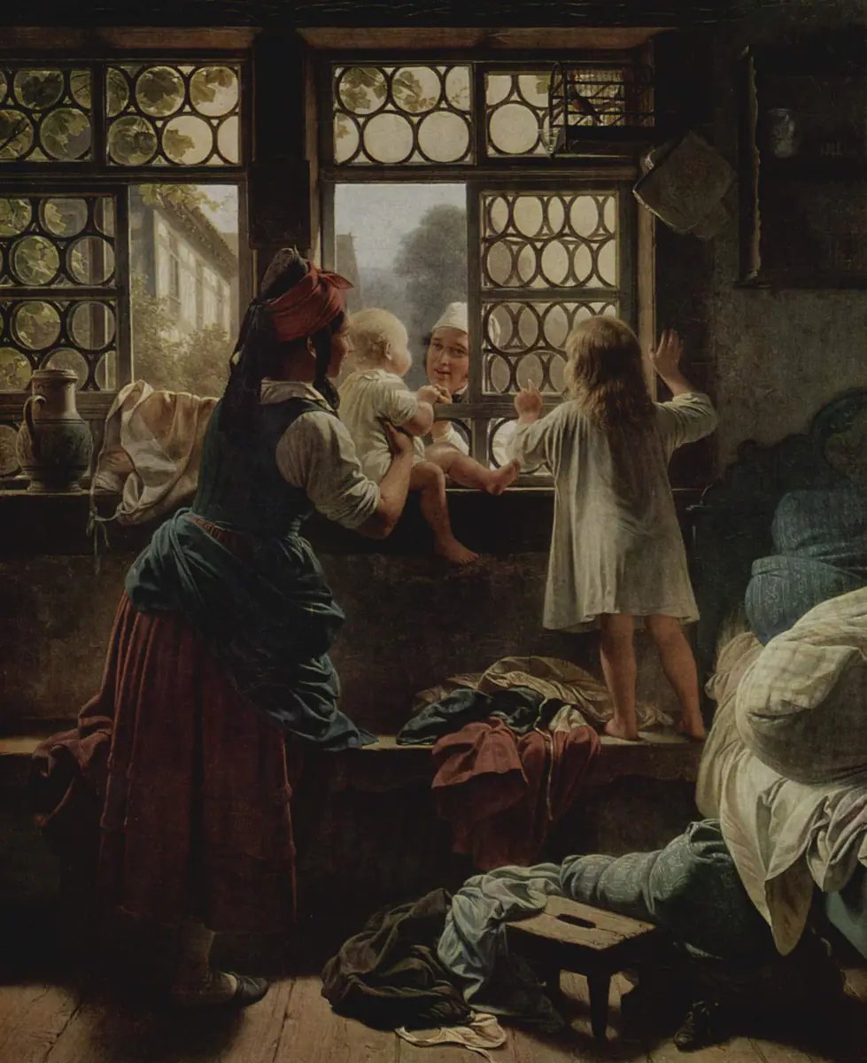 Scène près de la fenêtre - Eduard Meyerheim
