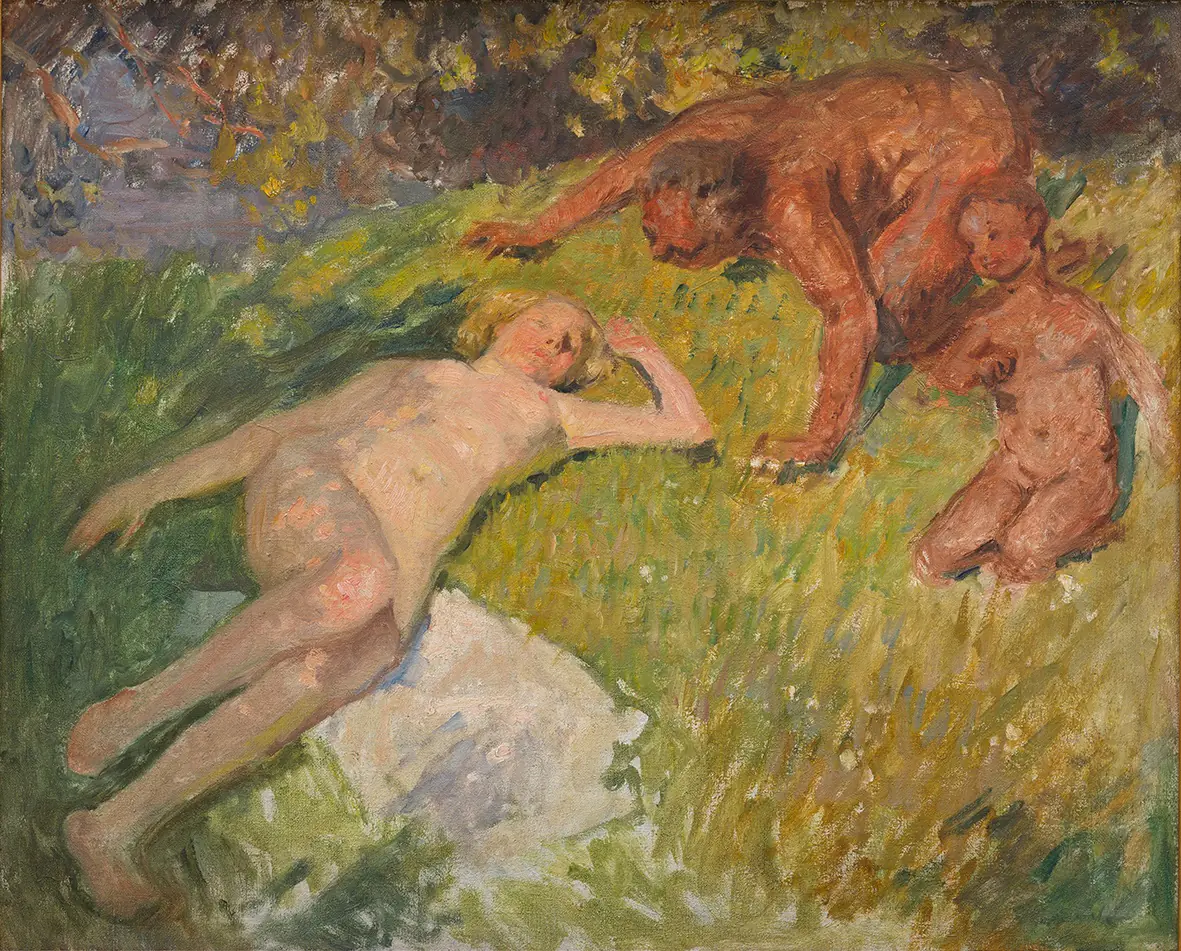 Nu et satyre - Emanuel Phillips Fox