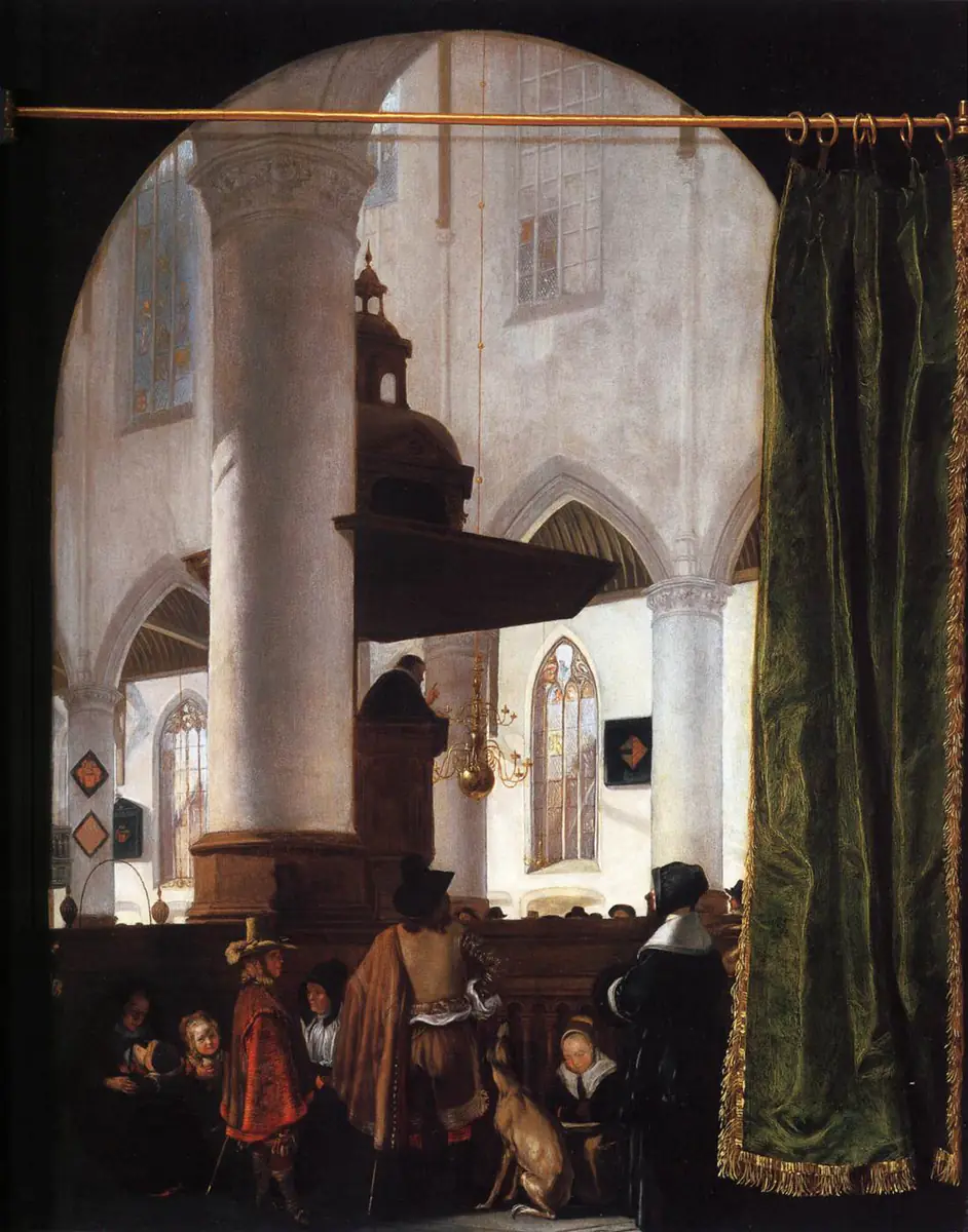 Un sermon dans l'Oude Kerk, Delft - Emanuel de Witte