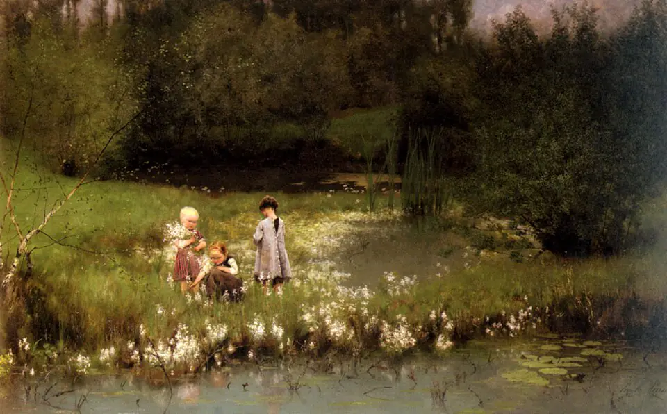 La Cueillette des fleurs - Émile Claus