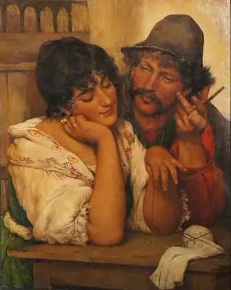 Une conversation difficile - Eugène de Blaas