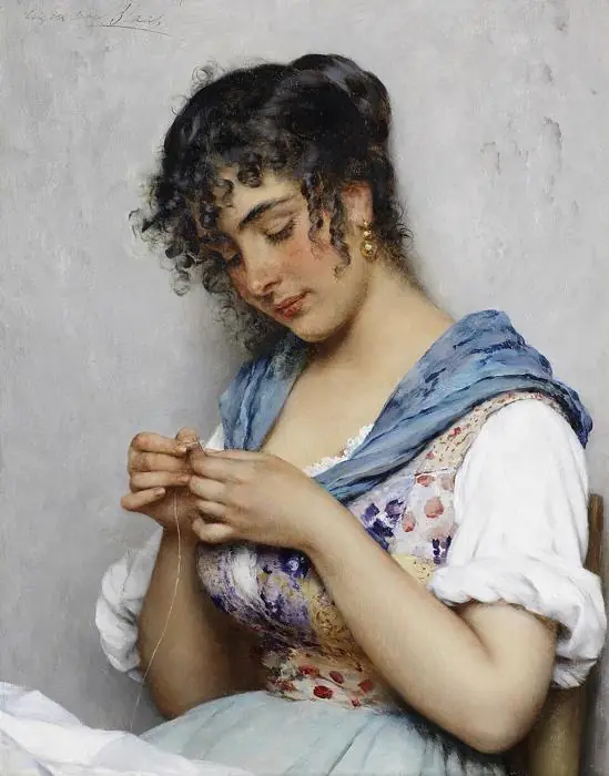La Couturière italienne - Eugène de Blaas
