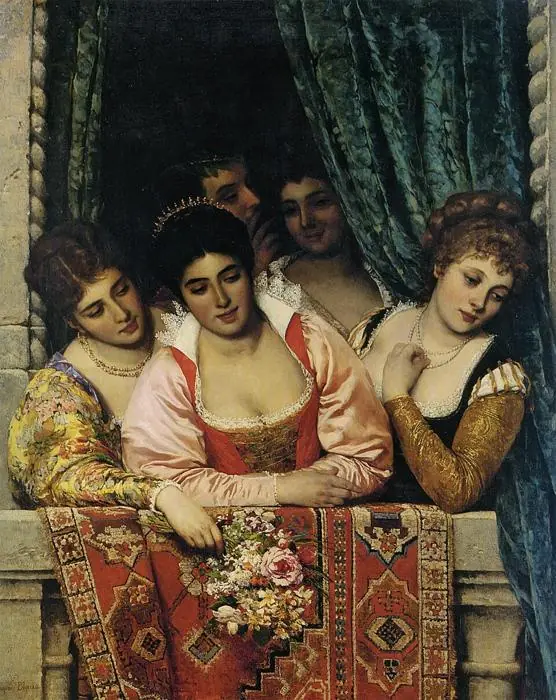 Dames sur un balcon - Eugène de Blaas